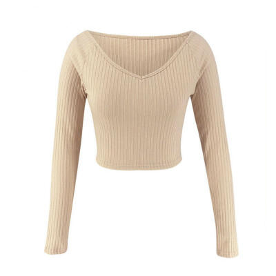 

Fashion Women&39s V Neck Long Sleeve Knitted Pullover Jumper Ladies Casual Tops Sweater