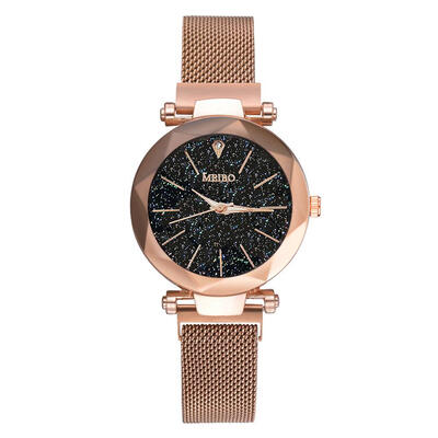 

Luxury Brand Quartz Stainless Steel Band Magnet Buckle Starry Sky Analog Wrist Watch Women Fashion Trends Watches Reloj Mujer