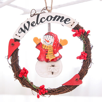 

Gobestart Christmas Doll Wreath Ornament Snowman Pendant Ornament Ceramic Christmas Toy