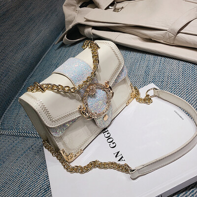 

Ins Advanced Sense of Western Style Small Bag New Korean Lacquer Casual Chain Small Bag 2019 Messenger Bag Womens Bag