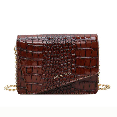 

Women Retro Chain Shoulder Bag Fashion Crocodile Pattern Messenger Bag Small Square Phone Bags Designer Luxury Handbag T3G