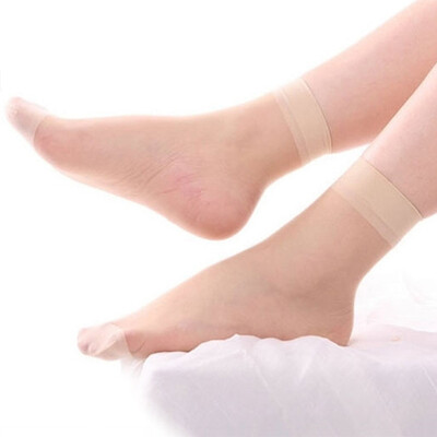 

10 Pairs\Lot Summer Transparent Crystal Silk Socks For Women High Elastic Black Spandex Short Socks Female Socks