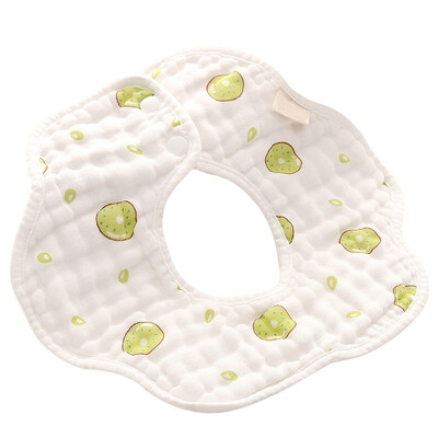 

8-layer Cotton Gauze 360 Degrees Rotating Infant Baby Bibs Print Cotton Saliva Towel Baby Bibs