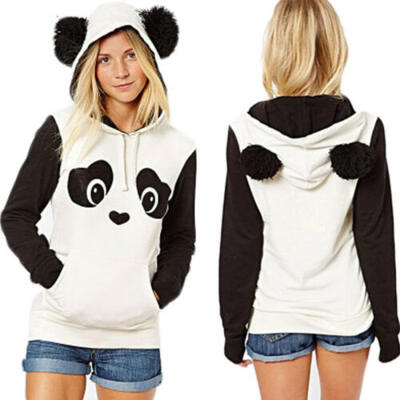 

Womens Hoodie Sweatshirt Jumper Sweater Hooded Pullover Coat Tops Panda Jacket