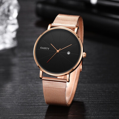 

Gobestart Fashion Simple Simple Casual Calendar Business Net With Strap Mens Watch