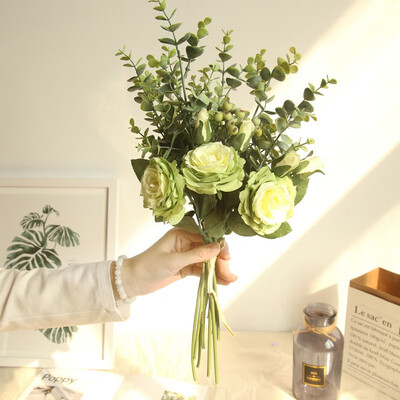 

INS Style Artificial Rose Green Plant Simulated Flower Factory Home Decoration Wedding Walls Fake Flowers