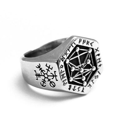 

Punk Hip Hop Ring The Tree of Life Totem Fashion Men Women Jewelry