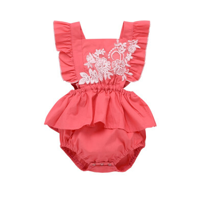 

Cute Baby Clothing Girl Ruffle Solid Color Romper Jumpsuit For Girls Outfits for Newborn Infant Children Clothes Kid Clothing