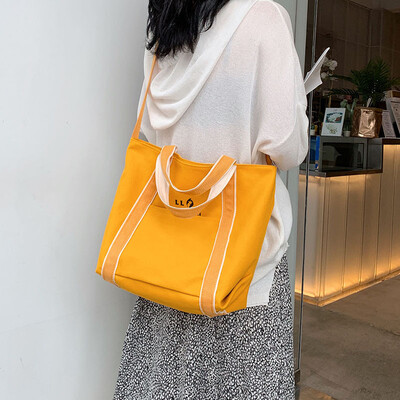 

Canvas bag big bag female 2019 new wave Korean version of the wild Messenger bag large capacity ocean tote bag tote bag
