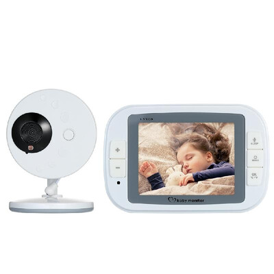 

35 Inches Color LCD Wireless Digital Video Baby Monitor with Lullabies Infrared Night Vision Two-way Talk Back Temperature Monito