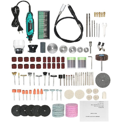 

KKmoon 195pcs Power Tools Electric Mini Drill Rotary Grinder Polishing Grinding Tool Set with 6 Position Variable Speed for Rotary