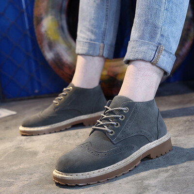 

High-top mens faux velvet fashion Brock outdoor large size Martin boots mens boots