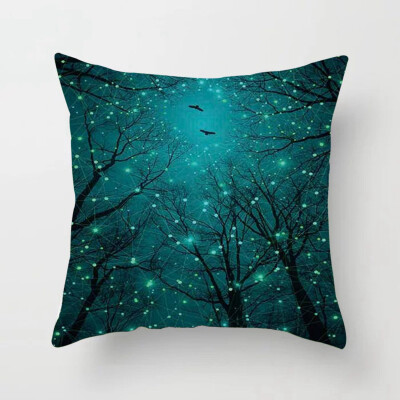 

2020 New Tree Starry Sky Creative Pillow Case Christmas Home Office Decoration Car Sofa Cushion Cover 45X45Cm