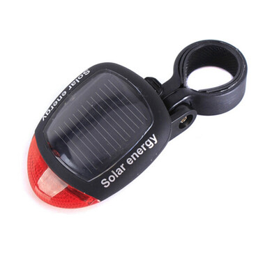 

New Hot Bicycle Solar Energy LED Taillight Cycling Rear Lamp Head Front Light Warning Flashlight With Installing Mount