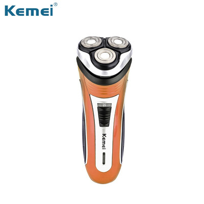 

Kemei 3 blades electric shaver razor men professional Rechargeable beard shaving machine electric beard trimmer with 4 plugs