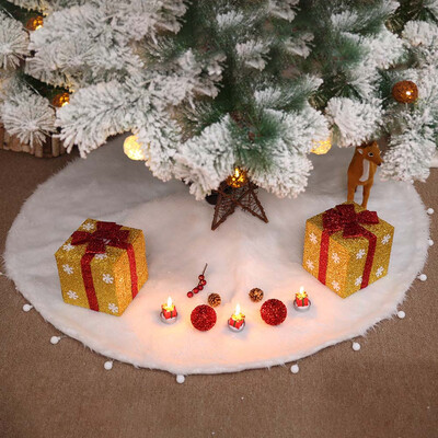 

Christmas Tree Skirt Fur Festive Xmas Floor Decor Ornament Christmas Decorations