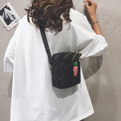

Sen small bag female 2019 Korean version of the wild cute soft girl girl bag cartoon Harajuku canvas shoulder Messenger bag