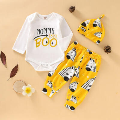 

AU Newborn Infant Baby Zebra Animals Clothes Romper Tops Pants Hat Outfits Set