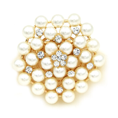 

Hot Big Snow Pearl Crystal Brooch Corsage Flowers Exquisite New Fashion Ladies Apparel Accessories