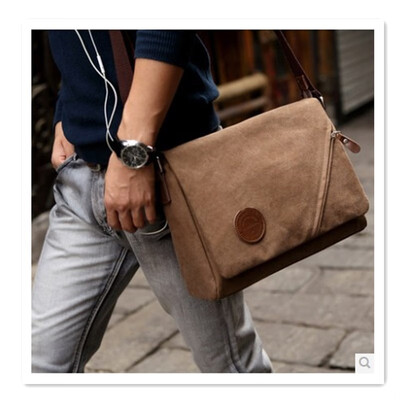 

Mens Military Retro Crossbody Bag 2018 Canvas Leather Crossbody Military Uniform Leisure Travel Bag