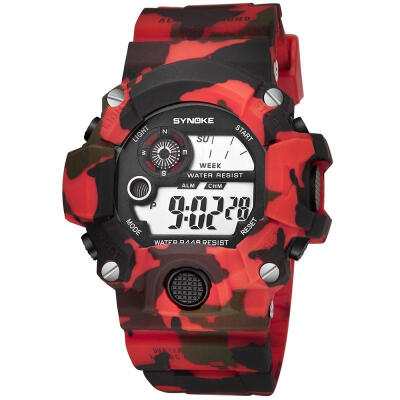 

SYNOKE Mens Digital Watch Stylish Camouflage Print Military Watch 30m Water Resistance