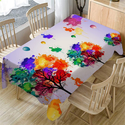 

Gobestart Primeval 3D Flower Table Cloth Rectangular Tea Table Cover Dining Home Decor