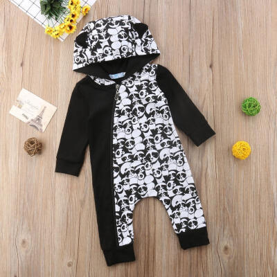 

Infant Baby Boy Girl Long Sleeve Romper Cute Panda Hooded Zipper Jumpsuit Bodysuit Outfit Clothes