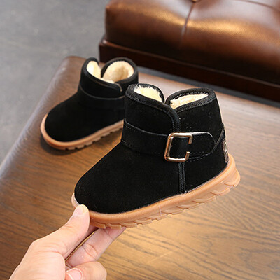 

Kids Baby Toddler Shoes Child Winter Warm Snow Boots Shoes Plush Thicker Sole Boys Girls Snow Boots Shoes 1-6Y