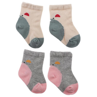 

2pairsset 0-6M Baby Boys Girls Warm Socks Splicing Color Soft Short Sock