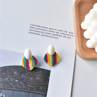 

Earings fashion jewelry 2018 rainbow color matching statement earrings generous temperament gift Korean earrings for women