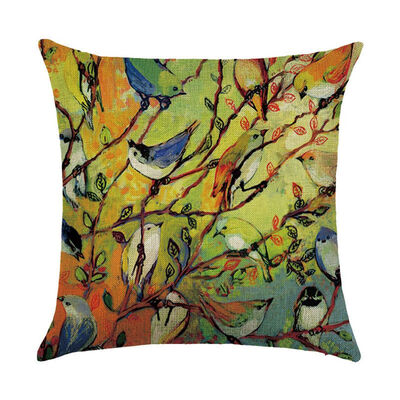 

Colorful Pillow Case Cushion Cover Sofa Bed Car Tree Birds Home Decor 18X18"