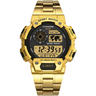 

Gobestart Alloy Steel With Luminous Multi Function Waterproof Fashion Mens Electronic Watch