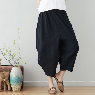

Tailored Women Casual Solid Trousers Pants Trousers Ladies Loose Pants