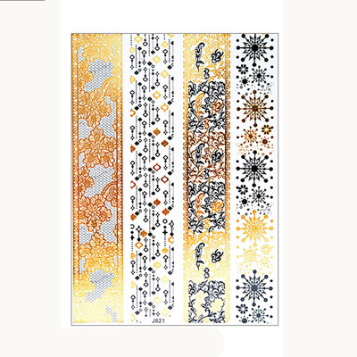 

〖Follure〗Glittery Metalic Tattoo Sticker Fluorescent Waterproof Gold Silver Tattoo
