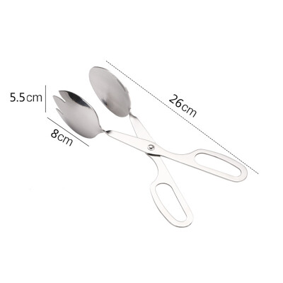 

Stainless Steel Scissor Fork Spoon Salad Clip Salad Food BBQ Bread Tongs Clamps