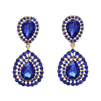 

JURAN 2019 New Arrival 5 Colors Fashion Luxury Jewelry Trendy Big Crystal Drop Earring For Women Wedding Dangle Earrings J50124