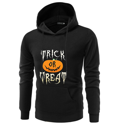 

New Fashion Halloween Man Hoodie Pumpkin Letter Printing Hooded Sweatshirt Pullover Long Sleeve Causal Hoodie Male Sweatshirt