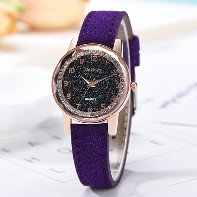 

RM Fashion Simple Flat Digital Scale Dial Belt Fashion With Quartz Womens Watch