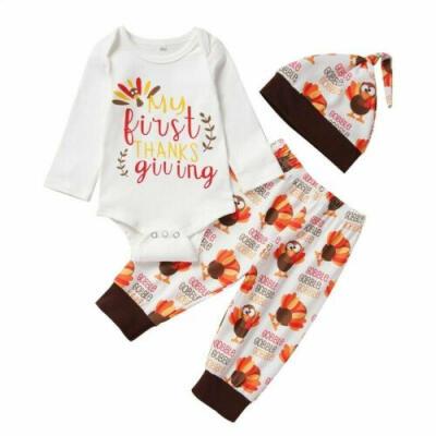 

US Newborn Baby Boy Girl Tops Romper Bodysuit Jumpsuit Pants Outfits Clothes Set