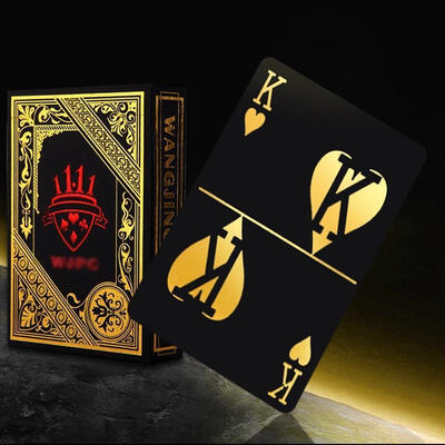 

Cool Waterproof Gold Red Silver in Black Playing Cards Plastic Poker Collection Cards Deck Valuable Creative Bridge Card Games