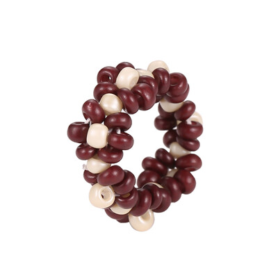 

1 Pc Women Fashion Ins Style Cute Handmade Beaded Ring Colored Woven Flower Finger Ring