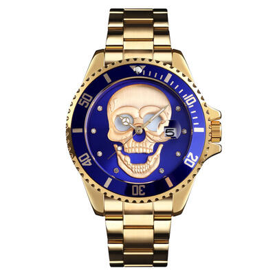 

Skmei 9195 Luxury Stainless Steel Watch Mens Water Resistant Quartz Watches Clock Men Creative Chronograph Relogio Masculino