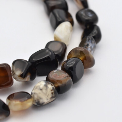 

Natural Black Agate Bead Strands Dyed & Heated Nuggets 57X57mm Hole 1mm about 157