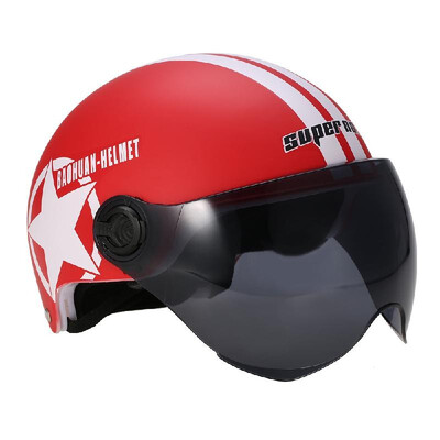 

Motorcycle Helmet Half Open Face Adjustable Size Protection Gear Head Helmets Unisex Five-pointed Star