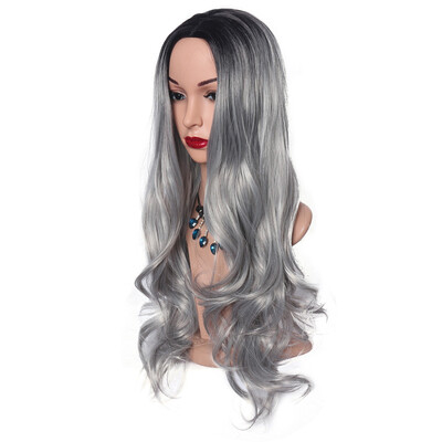 

〖Follure〗Sexy Women Long Gray Curly Wig Party Synthetic Fashion Wigs Rose Net Hot