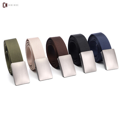

Leather mens canvas CQB tactical belt high-grade alloy flat button training casual nylon canvas belt