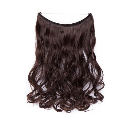 

Invisible Wire No Clips in Hair Extensions Secret Fish Line Hairpieces Silky Straight real natural Synthetic