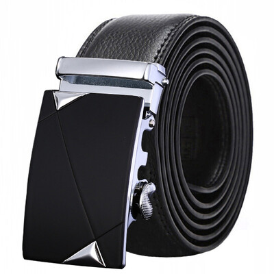 

New 2019 Automatic Buckle Metal brown belt Male Top sale Genuine Leather Belts Men Luxury Famous Brand balck Belt Men