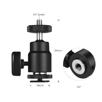 

Adjustable Phone Holder Clip Mini Ball Head with 14 Inch Screw Mounts for Canon Nikon Sony DSLR ILDC Mini DV Monitor Video Ligh