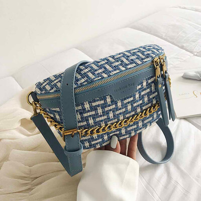 

Tailored Women 2019 New Pocket Fashion Chest Bag Woven Shoulder Bag Messenger Phone Bag